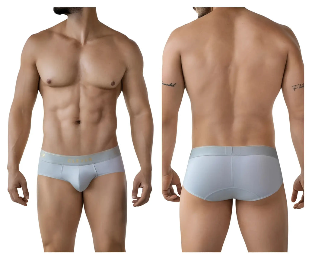 Light blue clever 2028 valladolid briefs for men with subtle gold logo on waistband in soft breathable fabric