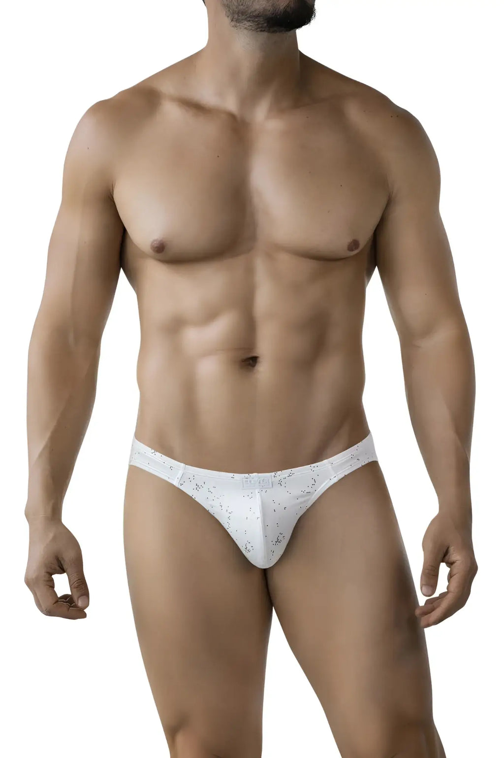 White men’s Clever 2039 Galaxy briefs in white with a subtle speckled pattern for comfortable everyday wear