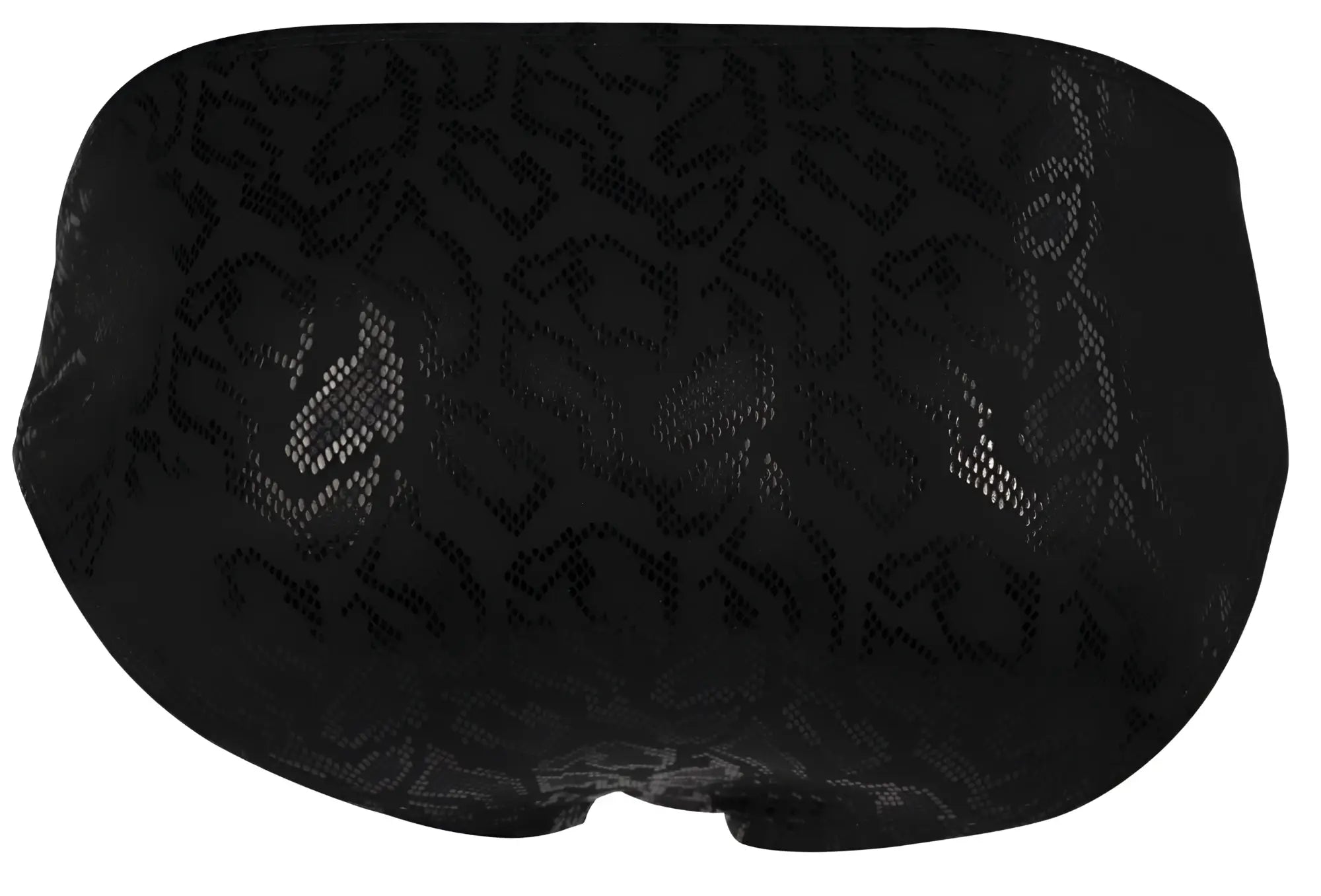 Black eye mask with subtle snakeskin pattern designed for clever 2040 luxe briefs color black collection