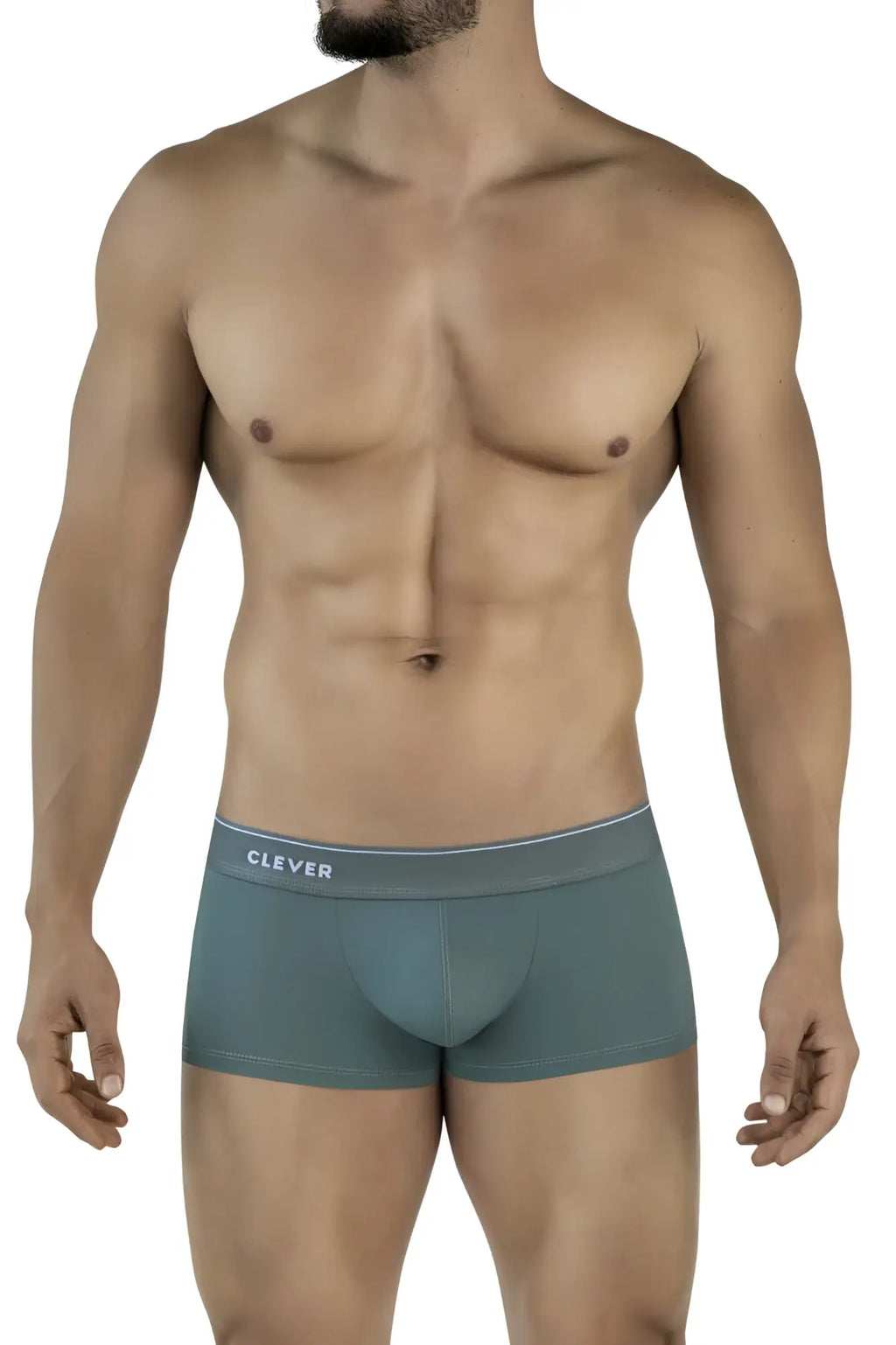 Teal color clever 2042 Mendoza trunks form-fitting boxer briefs with white waistband for comfortable everyday wear