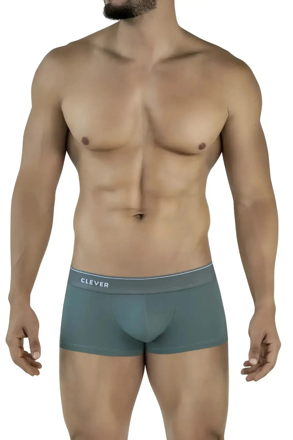 Teal color clever 2042 Mendoza trunks form-fitting boxer briefs with white waistband for comfortable everyday wear