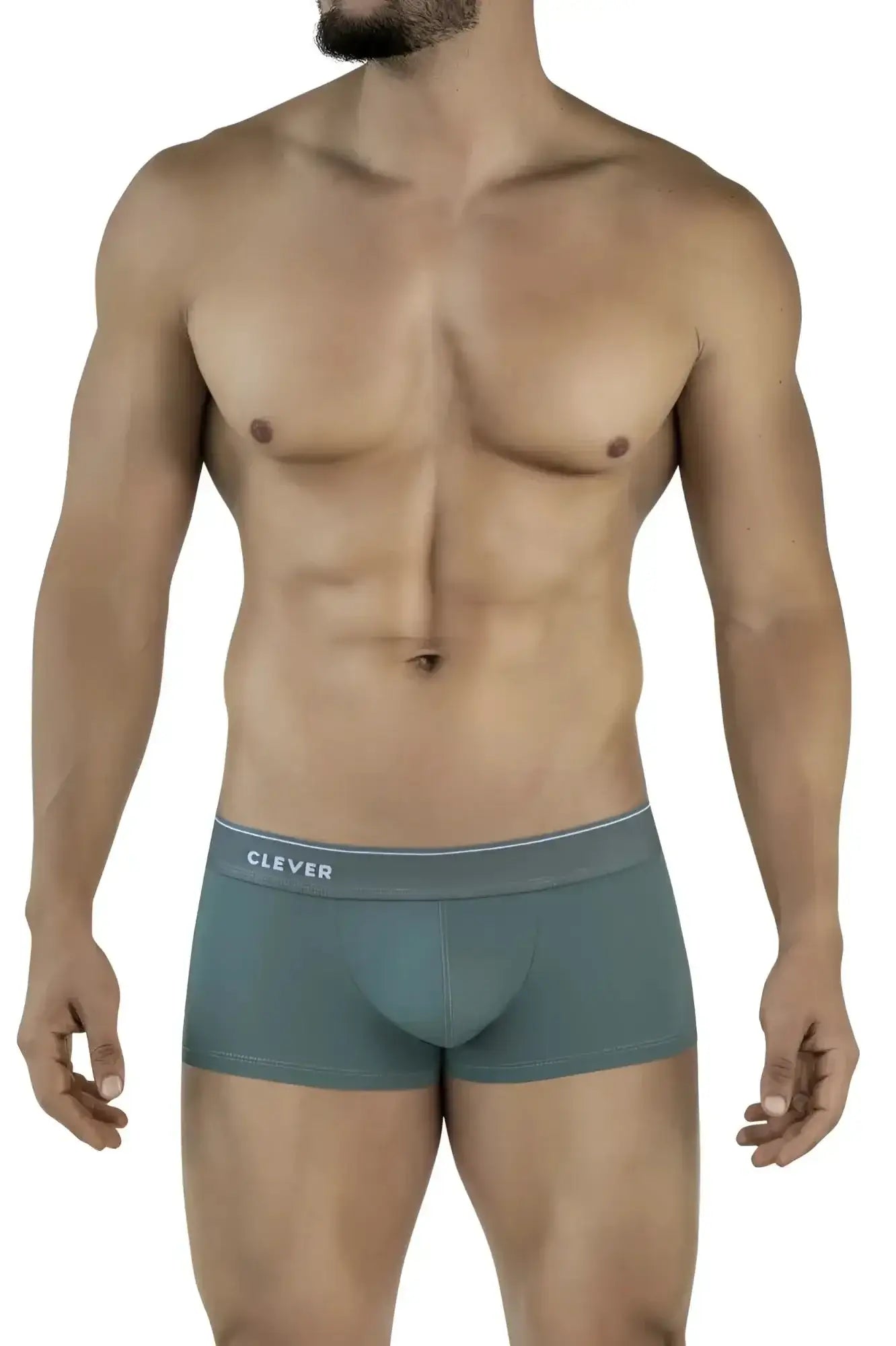 Teal color clever 2042 Mendoza trunks form-fitting boxer briefs with white waistband for comfortable everyday wear