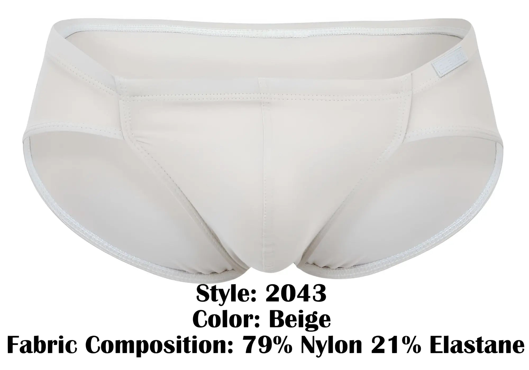 Beige clever 2043 Mendoza briefs made of 79% nylon 21% elastane with smooth form-fitting design and reinforced waistband stitching