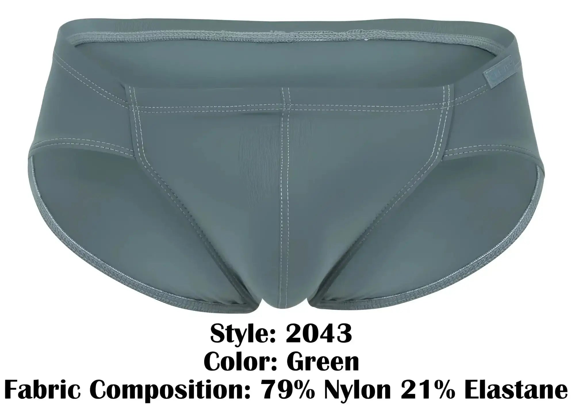 A sleek green clever 2043 mendoza brief made from smooth nylon and elastane blend fabric for comfortable wear