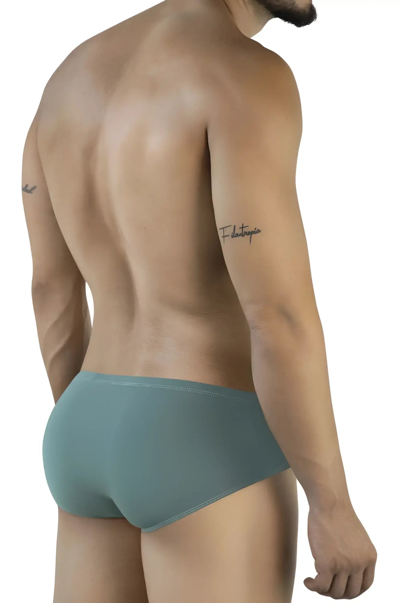 Teal-colored clever 2043 mendoza briefs with a smooth fabric finish seamless design in green color