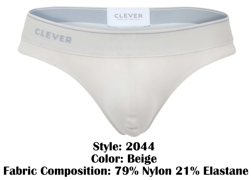 Beige clever 2044 Mendoza thongs made from 79% nylon and 21% elastane showcasing the front view