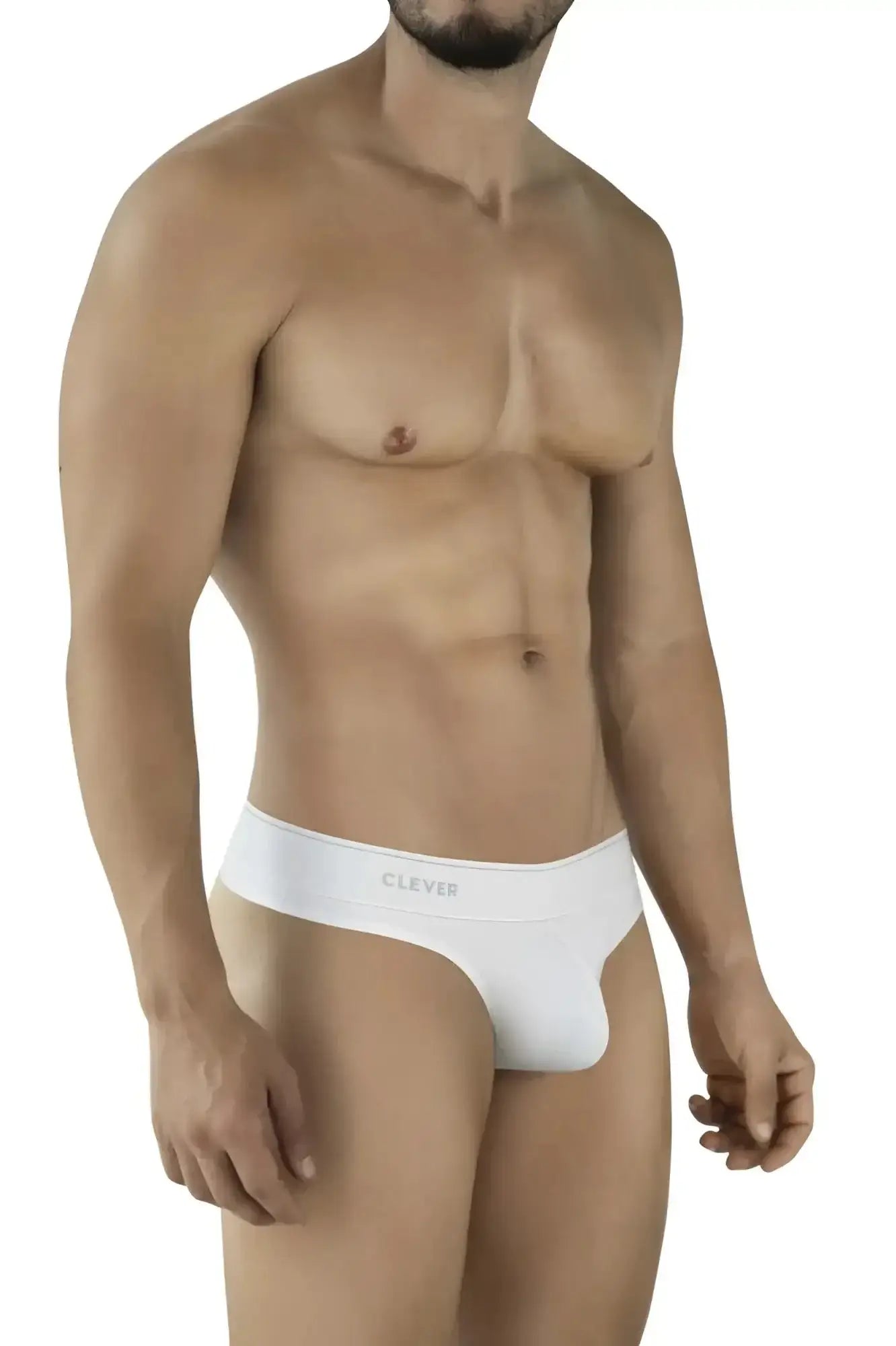 White clever brand briefs with a smooth form fitting design in beige from the clever 2044 mendoza thong collection