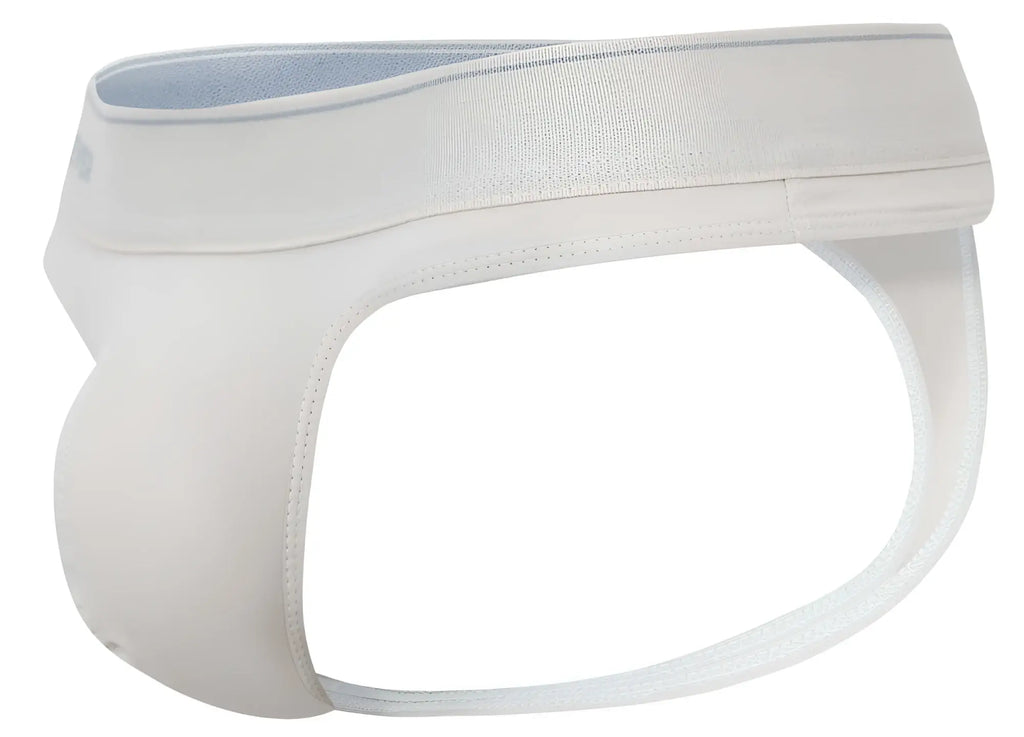 Clever 2044 Mendoza thongs beige cotton briefs with smooth seamless design and light gray interior lining