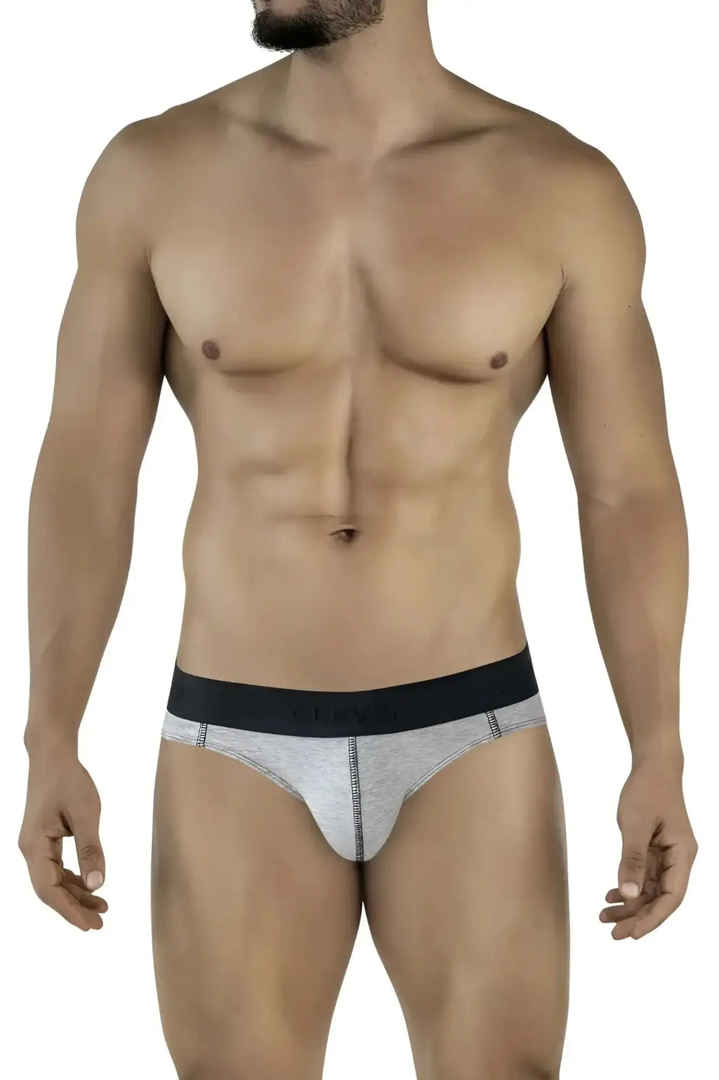 Gray and black clever 2045 catamarca briefs with a sleek form-fitting design ideal for athletic wear