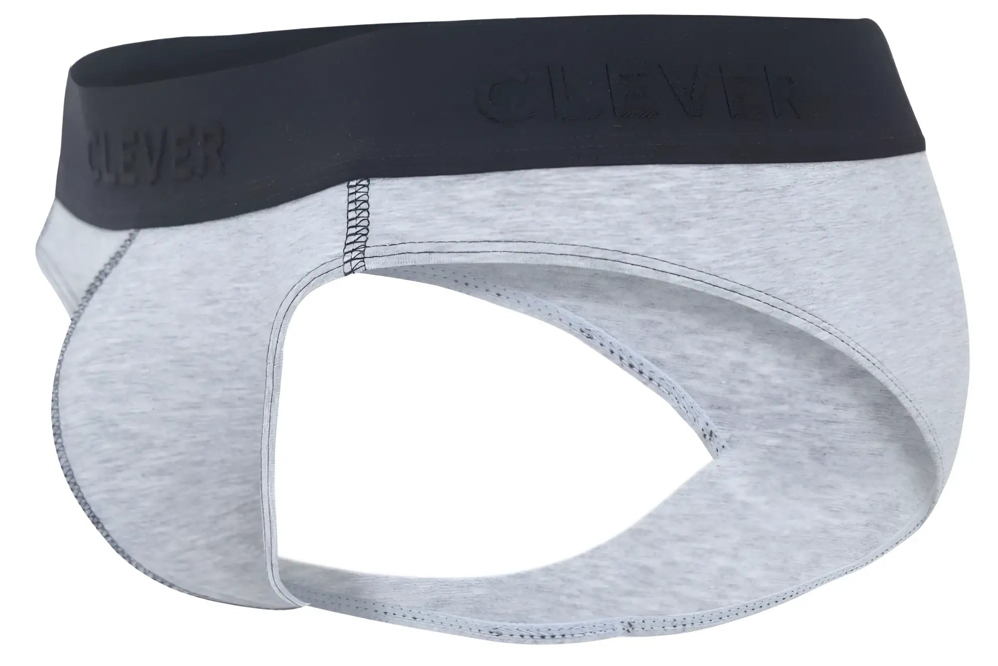 Gray heathered cotton briefs with black elastic waistband branded clever in dark gray color catamarca style