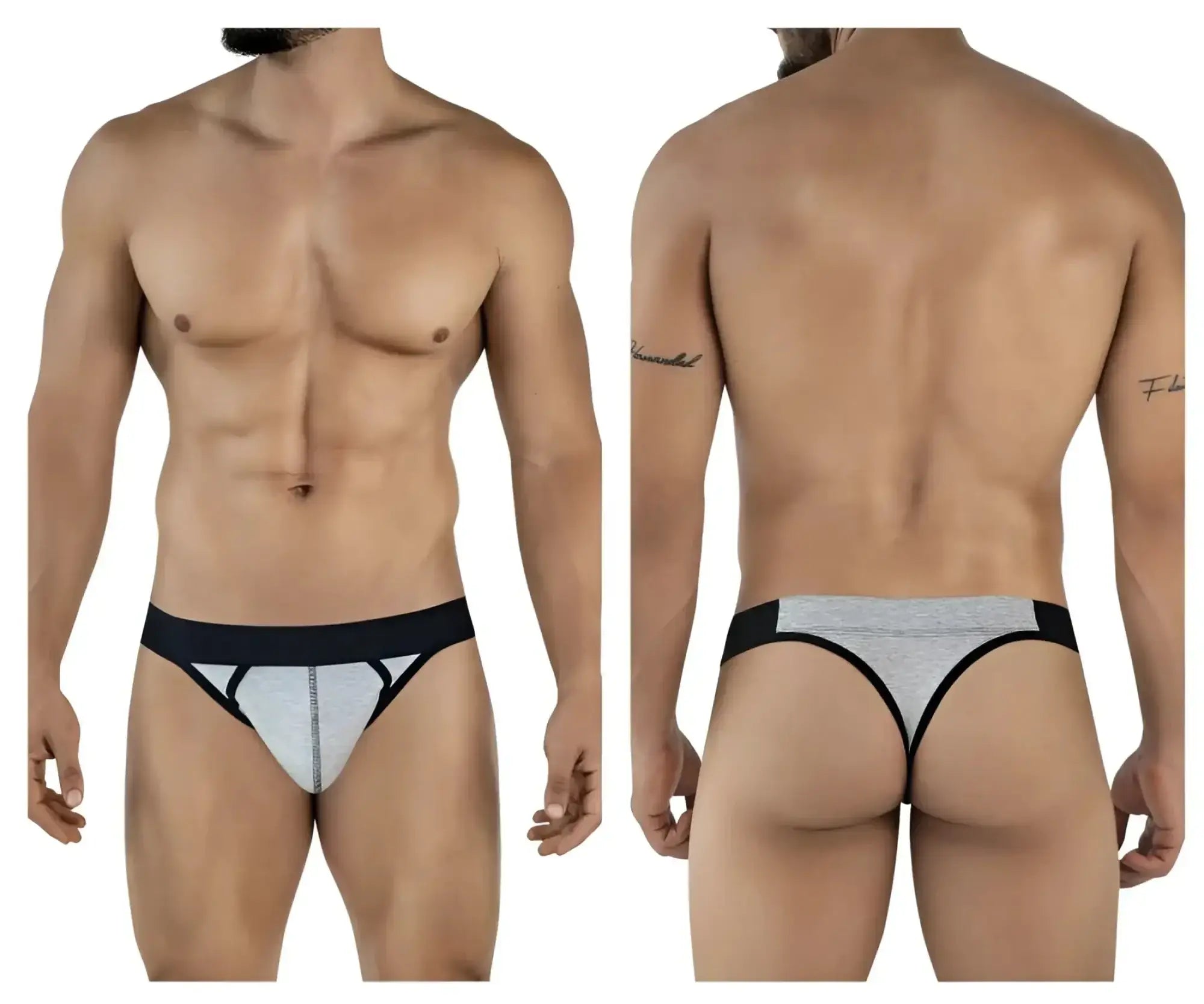 Gray and black clever 2046 catamarca athletic briefs with contoured design for comfortable active wear