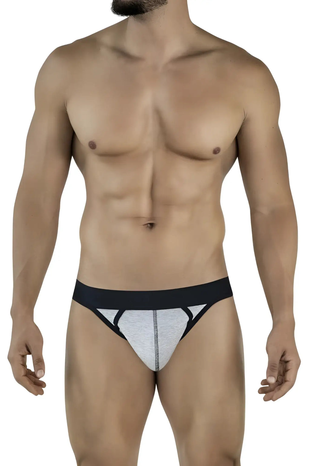 Black and heather gray clever 2046 catamarca thongs with contoured design in dark gray fabric for athletic use