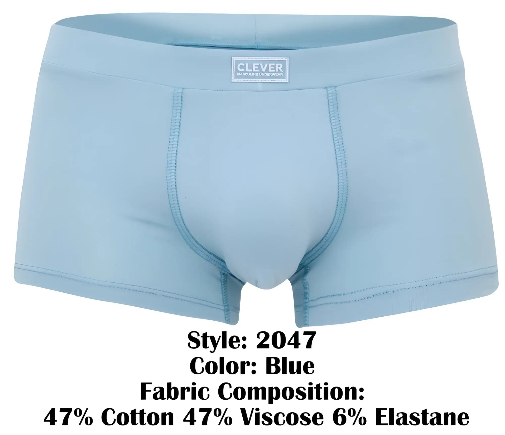 Light blue clever 2047 cordoba trunks made of soft cotton and viscose blend with elastic for comfort