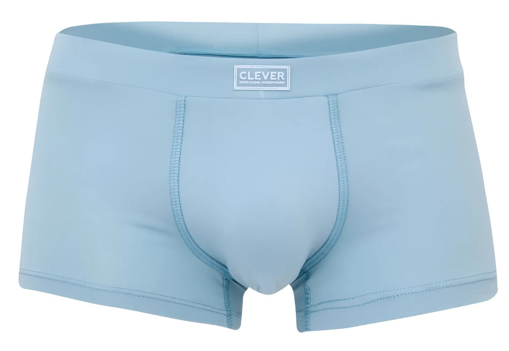 Light blue clever 2047 cordoba men’s boxer briefs with subtle elastic waistband and clever brand label