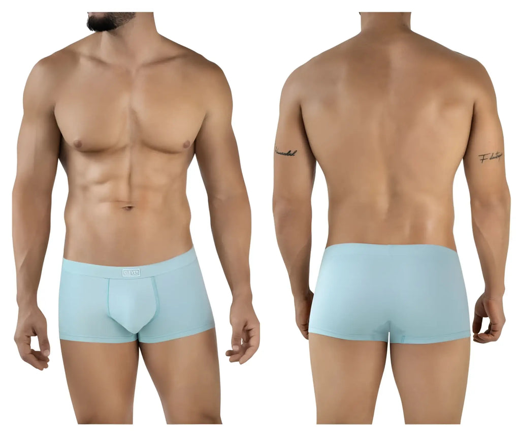Light blue clever 2047 cordoba trunks men’s briefs with smooth form fitting fabric and small brand tag on waistband