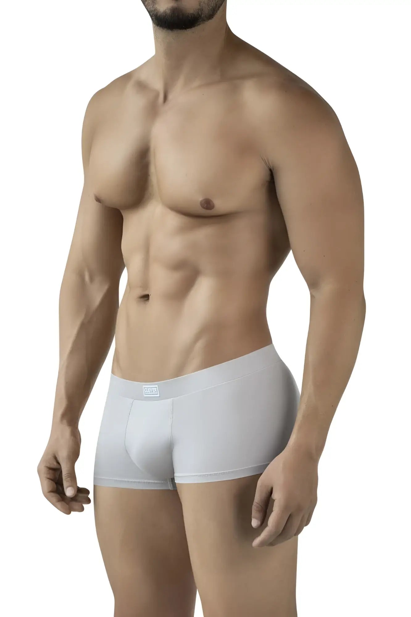 White men’s briefs clever 2047 cordoba trunks in sand color with subtle elastic waistband and minimalist design
