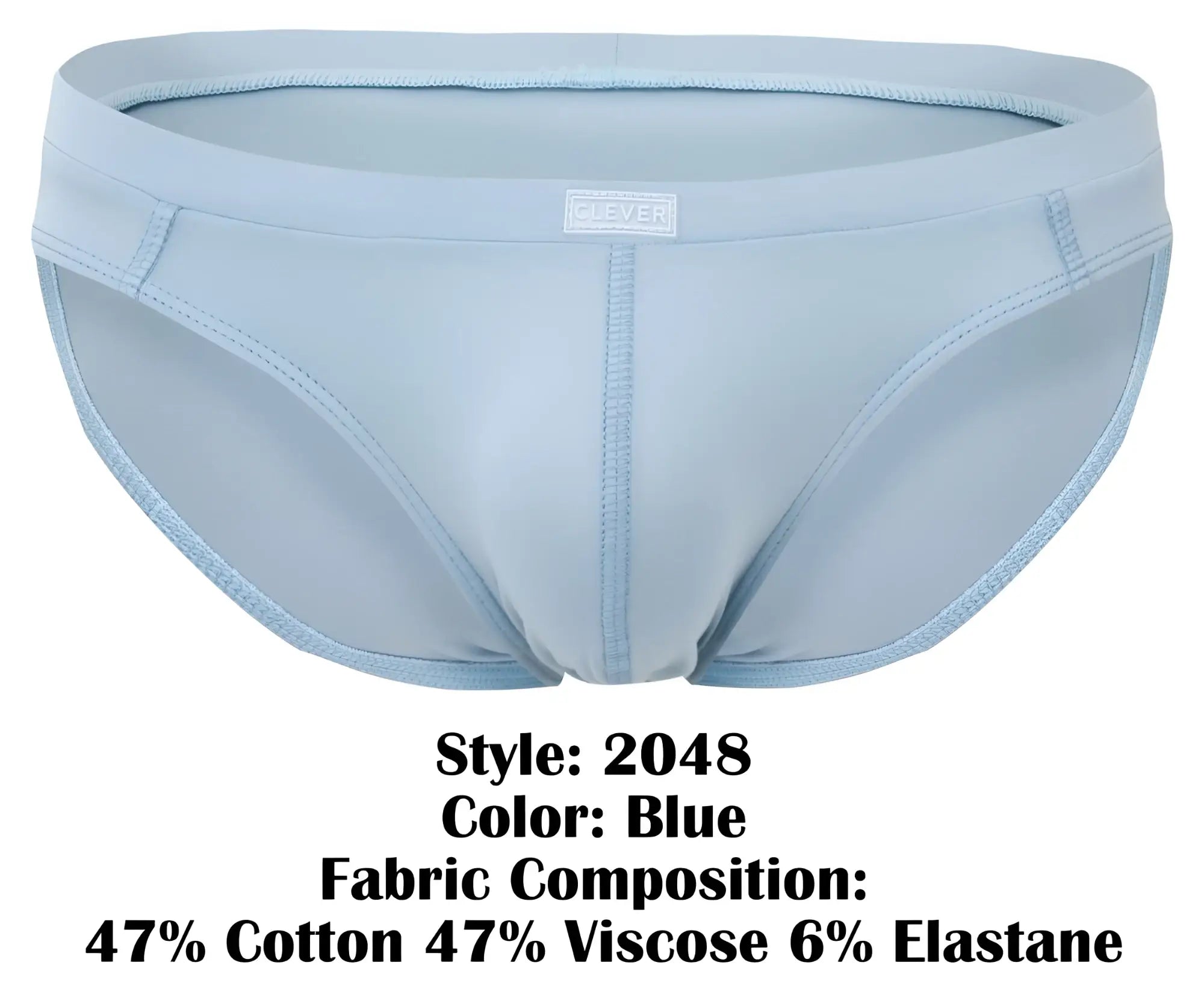 Light blue Clever 2048 Cordoba briefs made of 47 percent cotton 47 percent viscose and 6 percent elastane for men