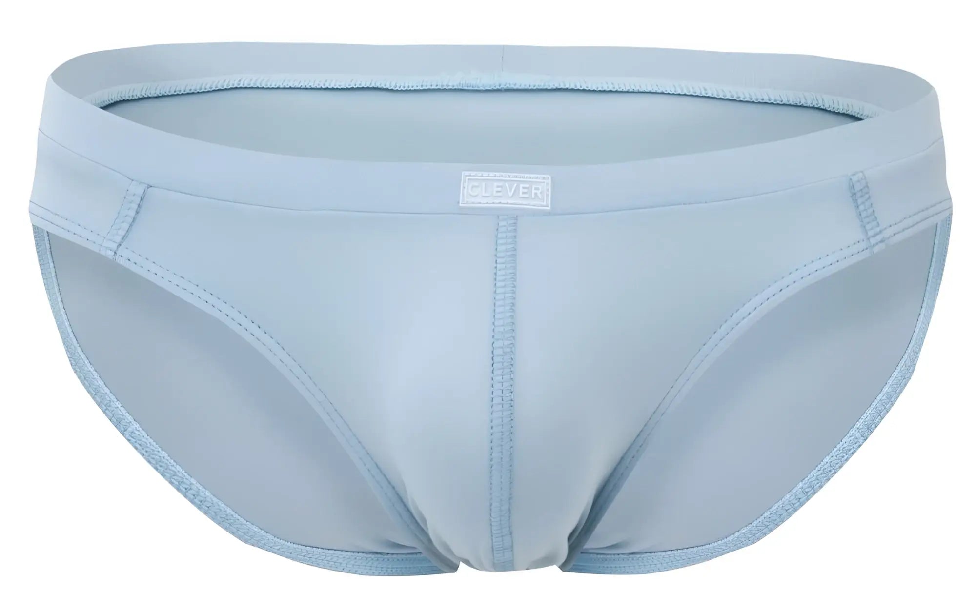 Light blue clever 2048 cordoba briefs with a subtle textured finish and embroidered waistband logo