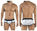 White briefs clever 2051 brochazos with black splatter pattern and solid black waistband for everyday comfort