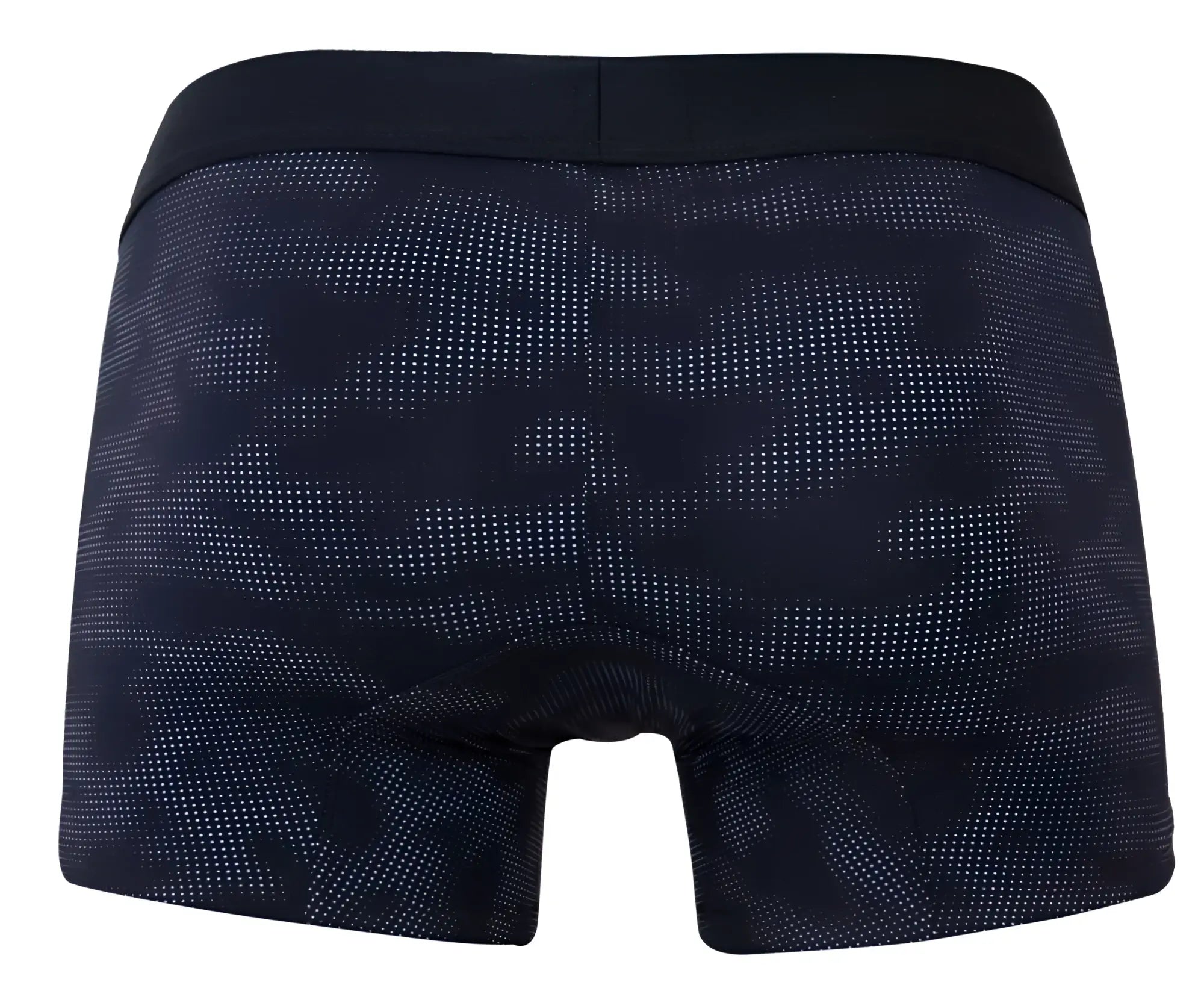 Black boxer briefs clever 2052 militar trunks in black with subtle dotted camouflage pattern and solid black waistband