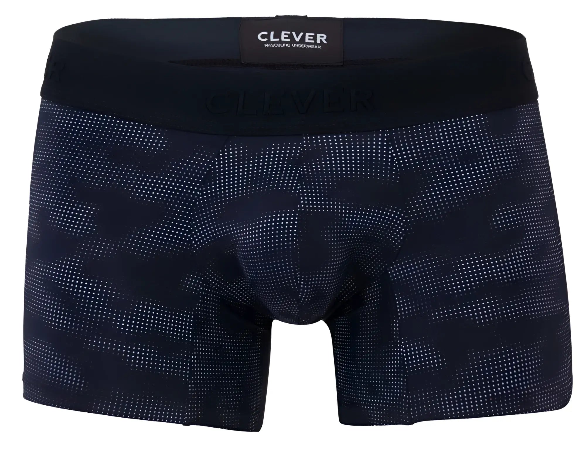 Black clever 2052 militar boxer briefs with subtle navy blue dot camouflage pattern for everyday comfort