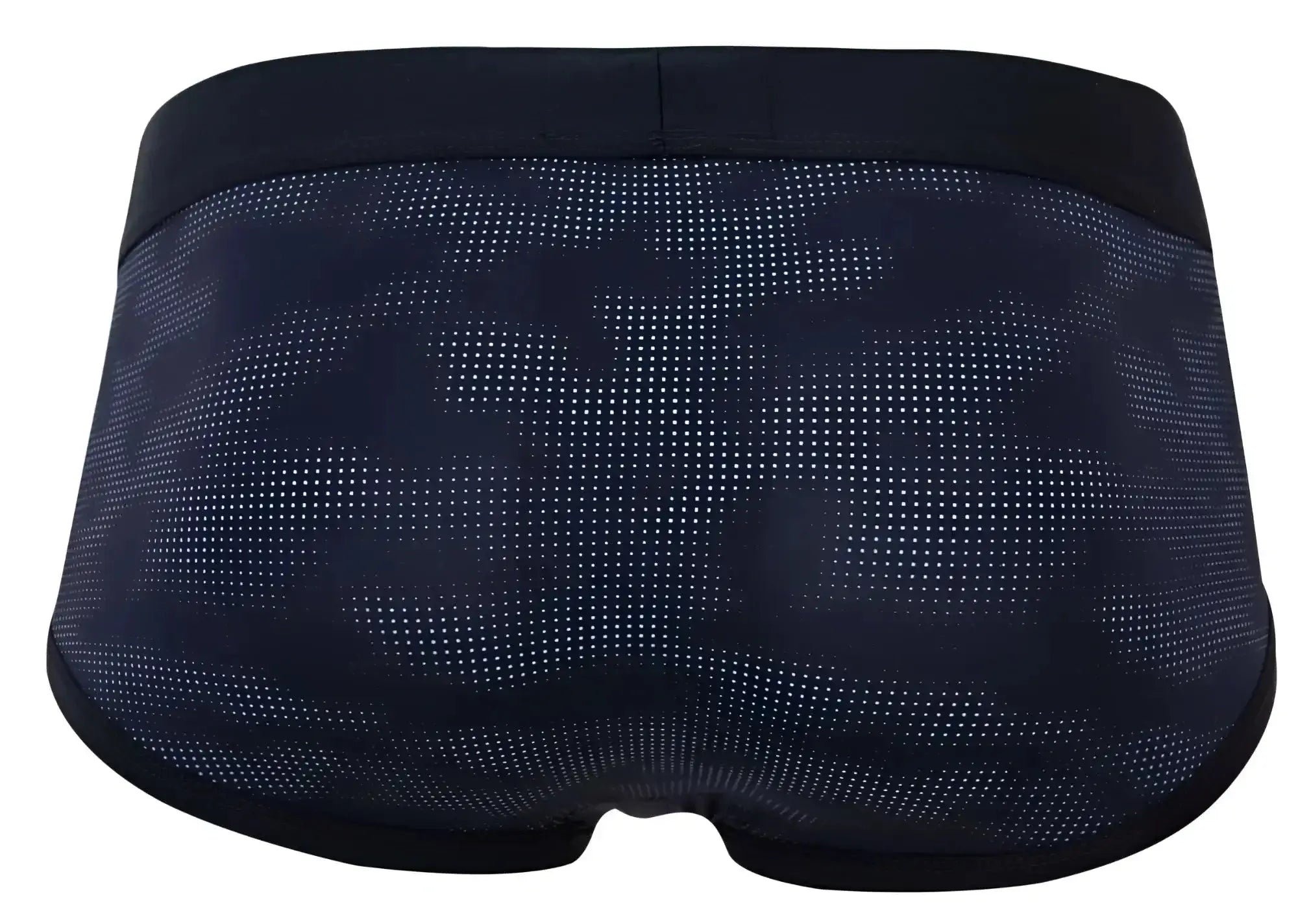 Dark navy clever 2053 militar briefs with subtle dotted camouflage pattern and solid black elastic waistband