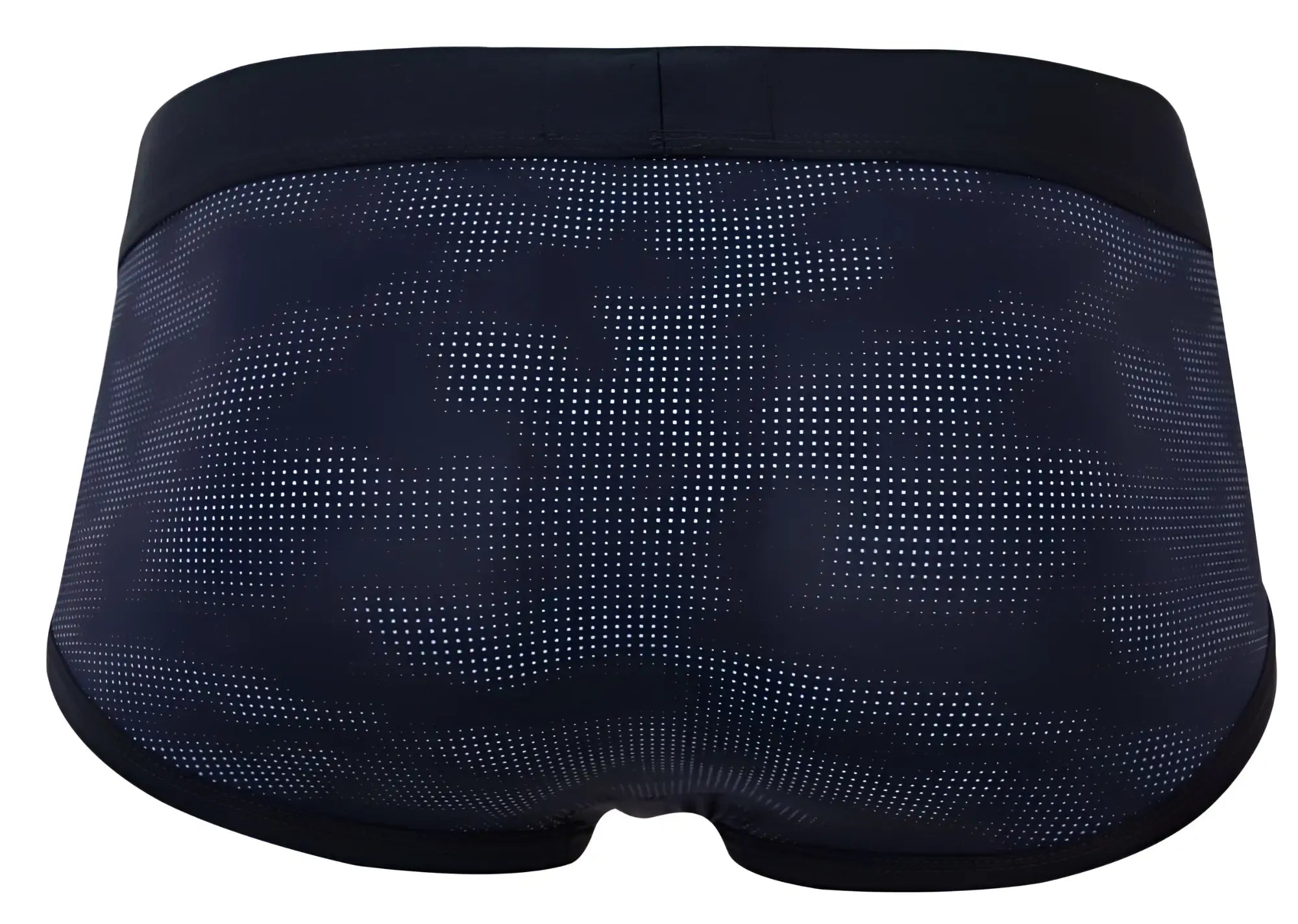 Dark navy clever 2053 militar briefs with subtle dotted camouflage pattern and solid black elastic waistband