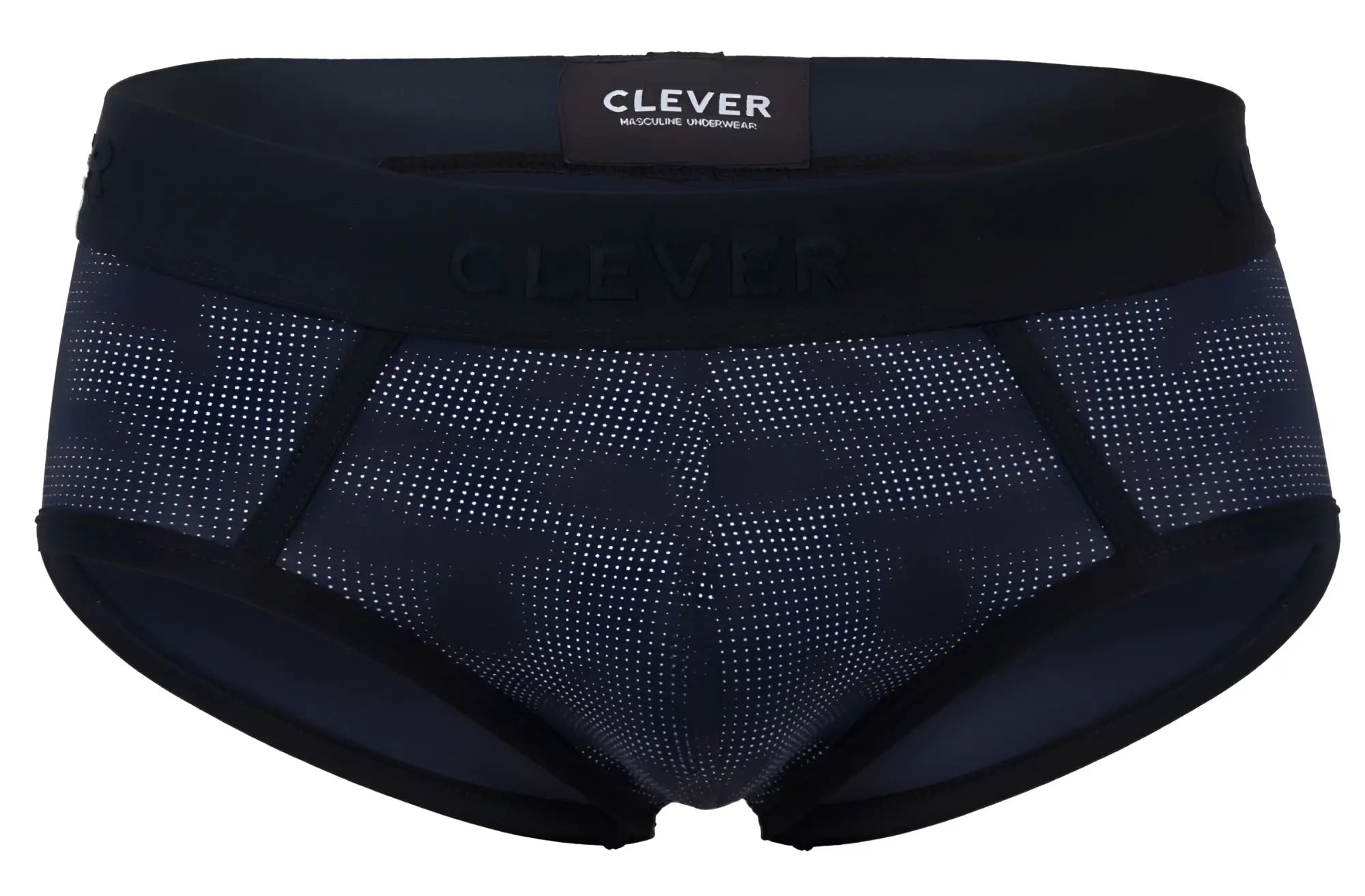 Black clever 2053 militar briefs with subtle dotted pattern and embroidered waistband ideal for everyday wear
