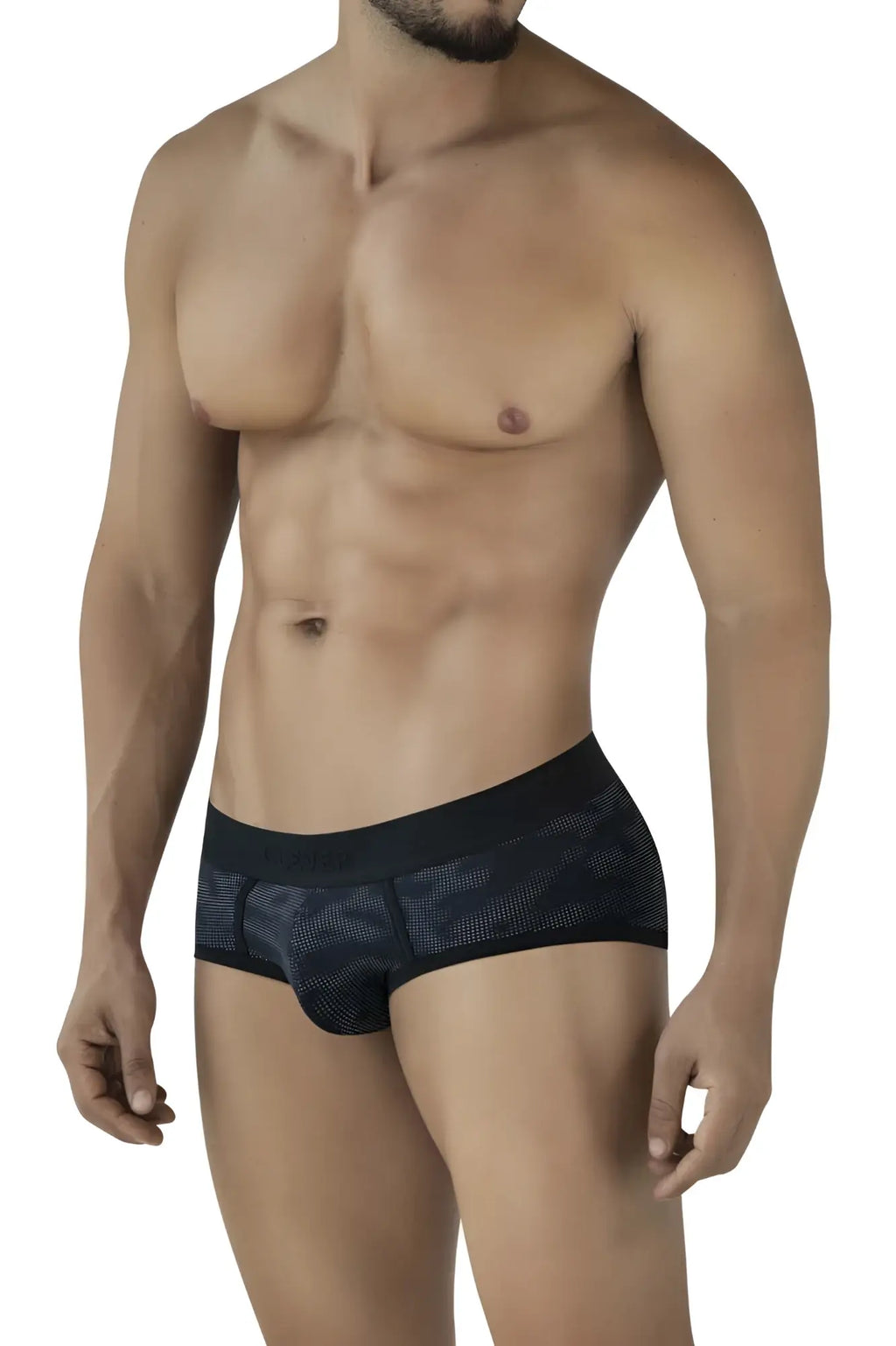Black clever 2053 militar briefs made of mesh with a subtle patterned design for breathable comfort