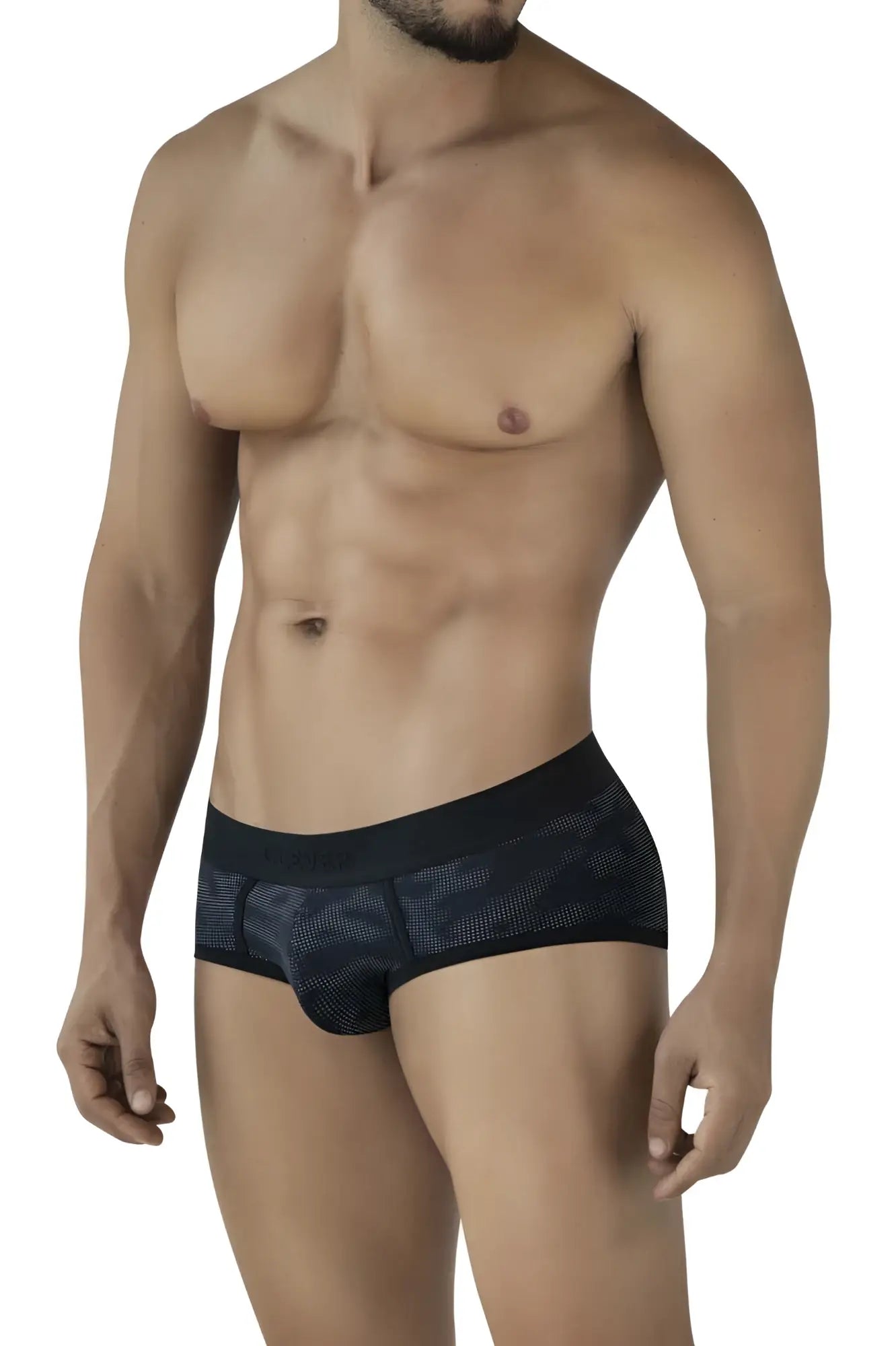 Black clever 2053 militar briefs made of mesh with a subtle patterned design for breathable comfort