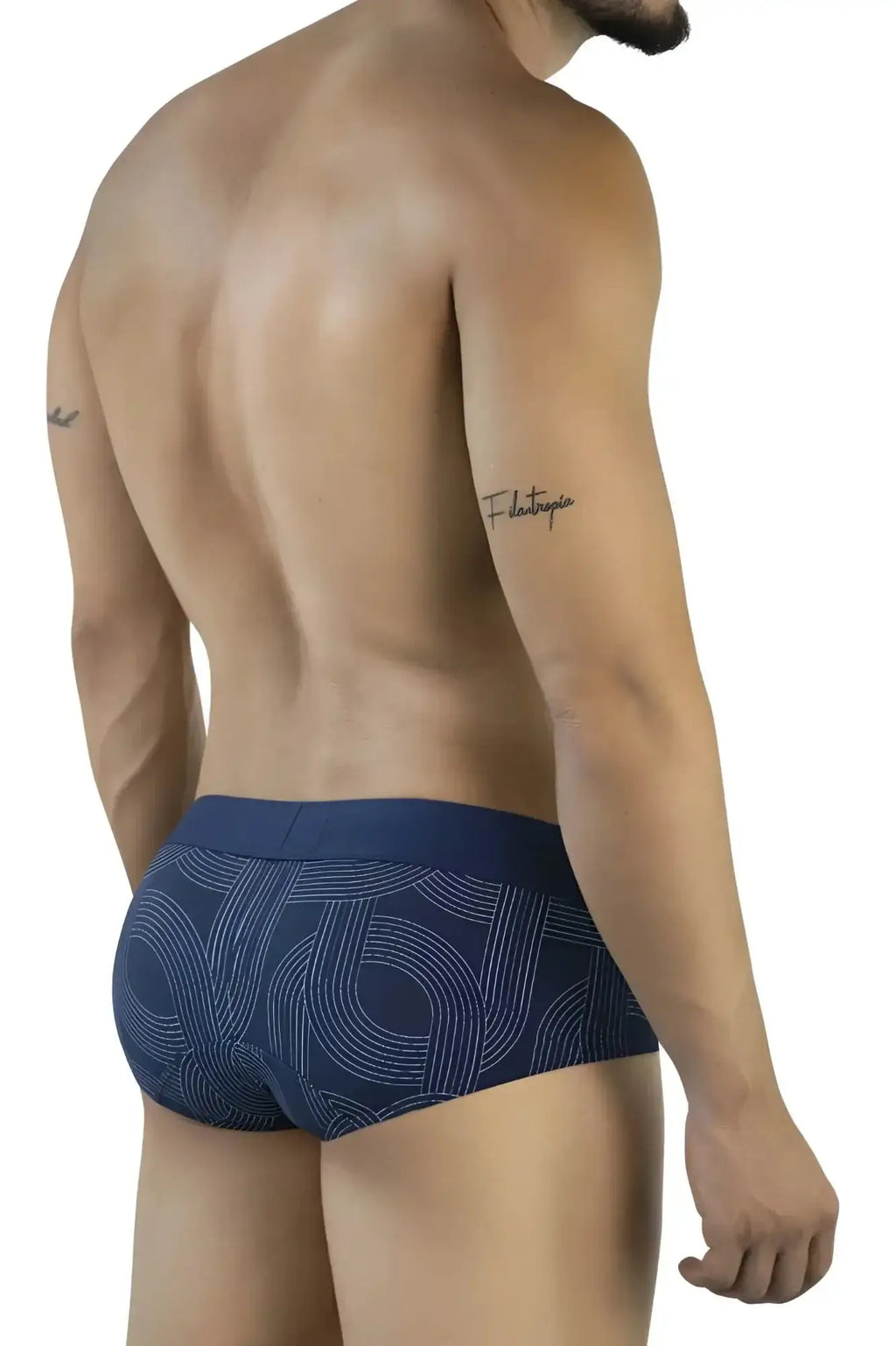 Navy briefs with white geometric line pattern Clever 2055 in dark blue color for comfortable everyday wear