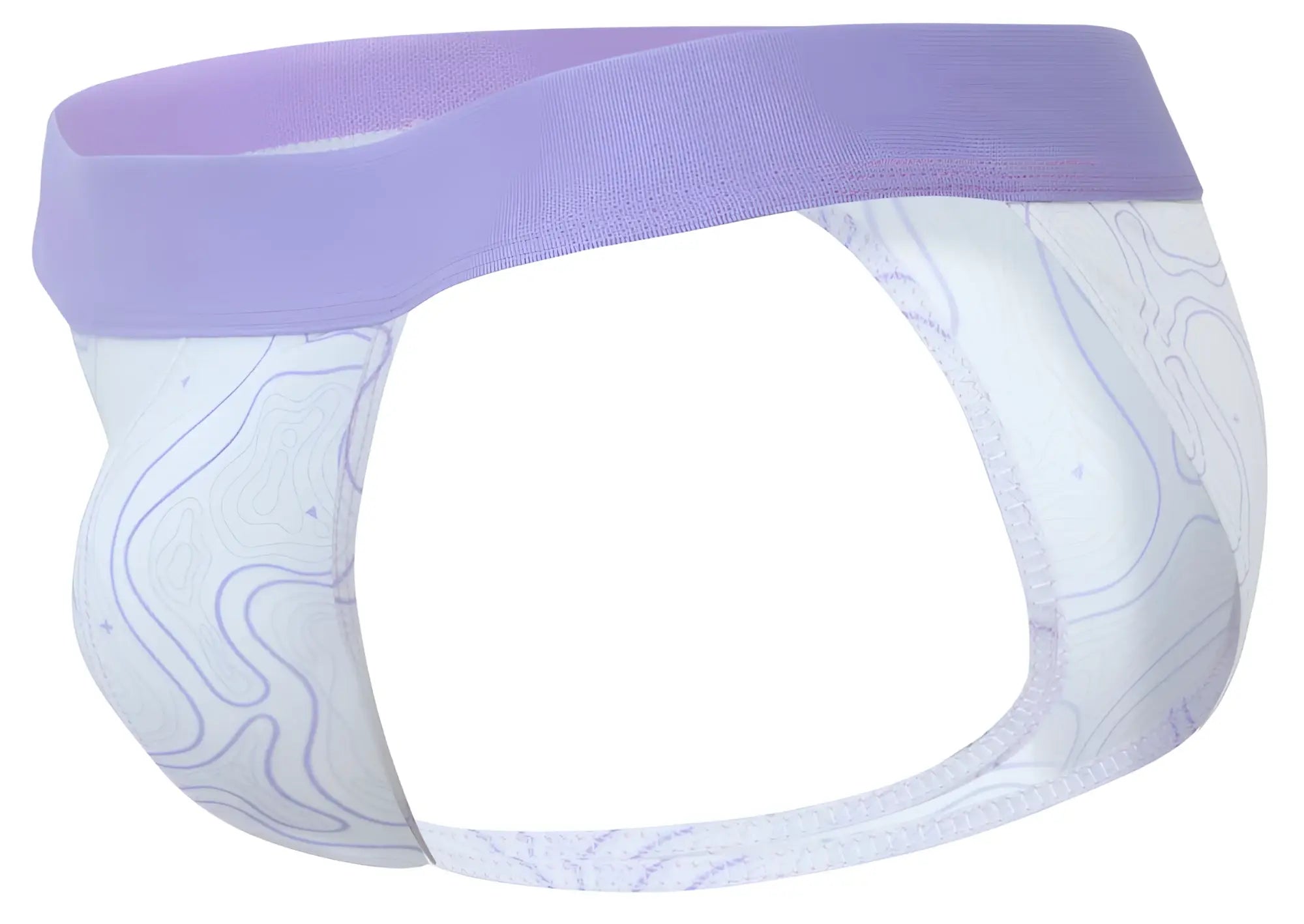 Purple and white patterned clever 2057 maze bikini color lilac men’s briefs with a soft stretchy fabric waistband