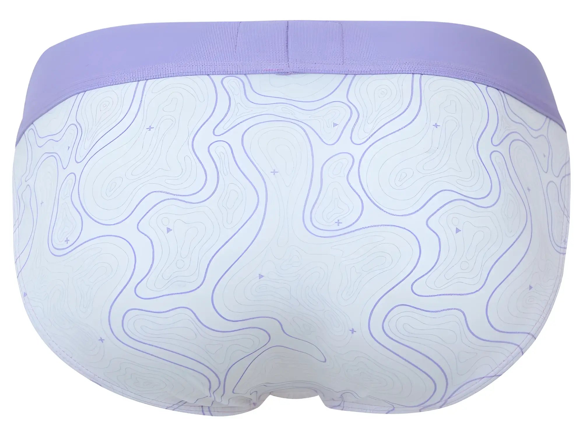 White briefs clever 2057 maze bikini color lilac with lavender waistband and subtle purple contour line pattern