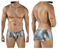 Shiny silver metallic briefs with a textured reflective surface clever 2058 sparkles trunks in black