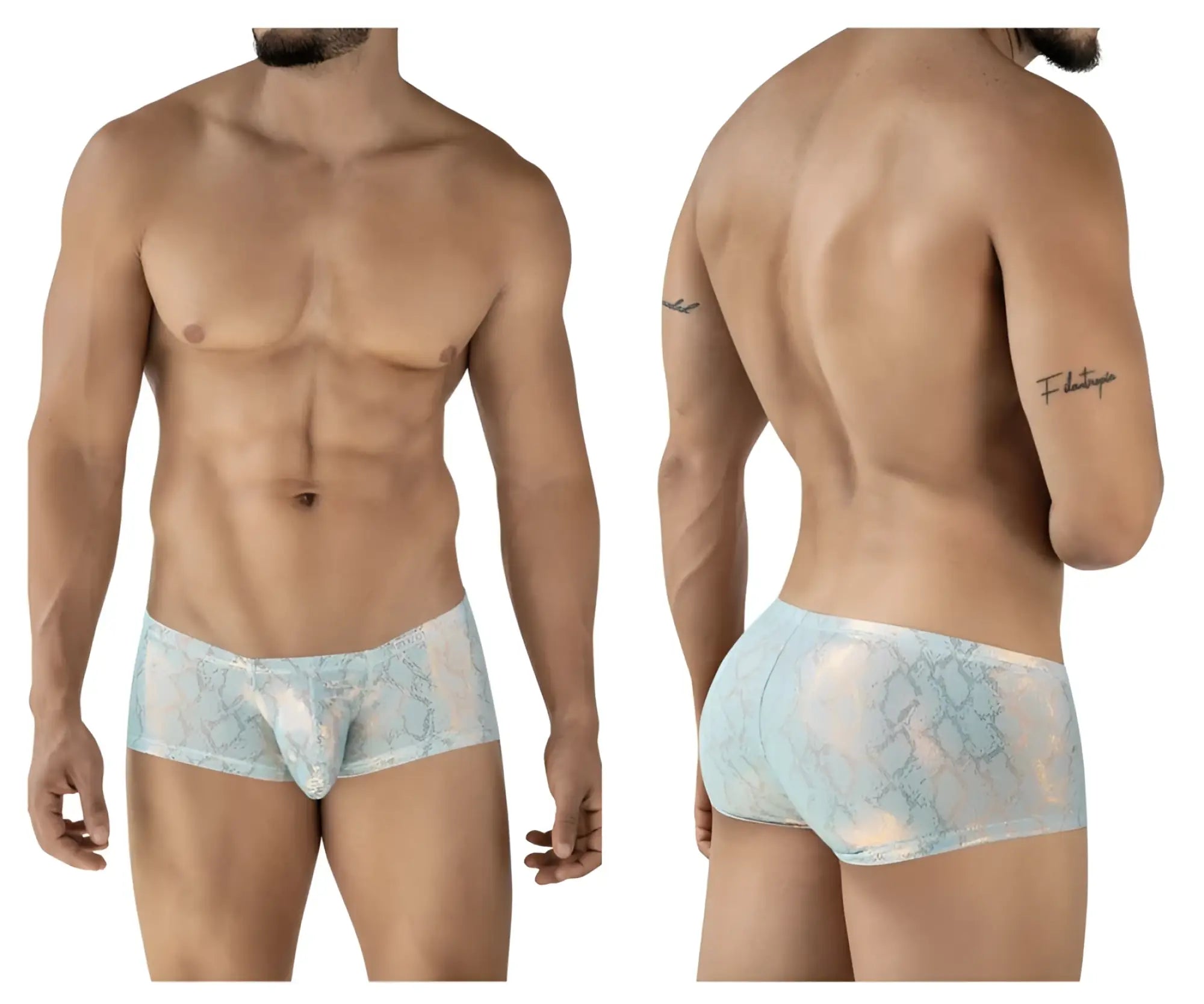 Light blue lace men’s briefs with a subtle pattern clever 2061 diamond trunks color blue