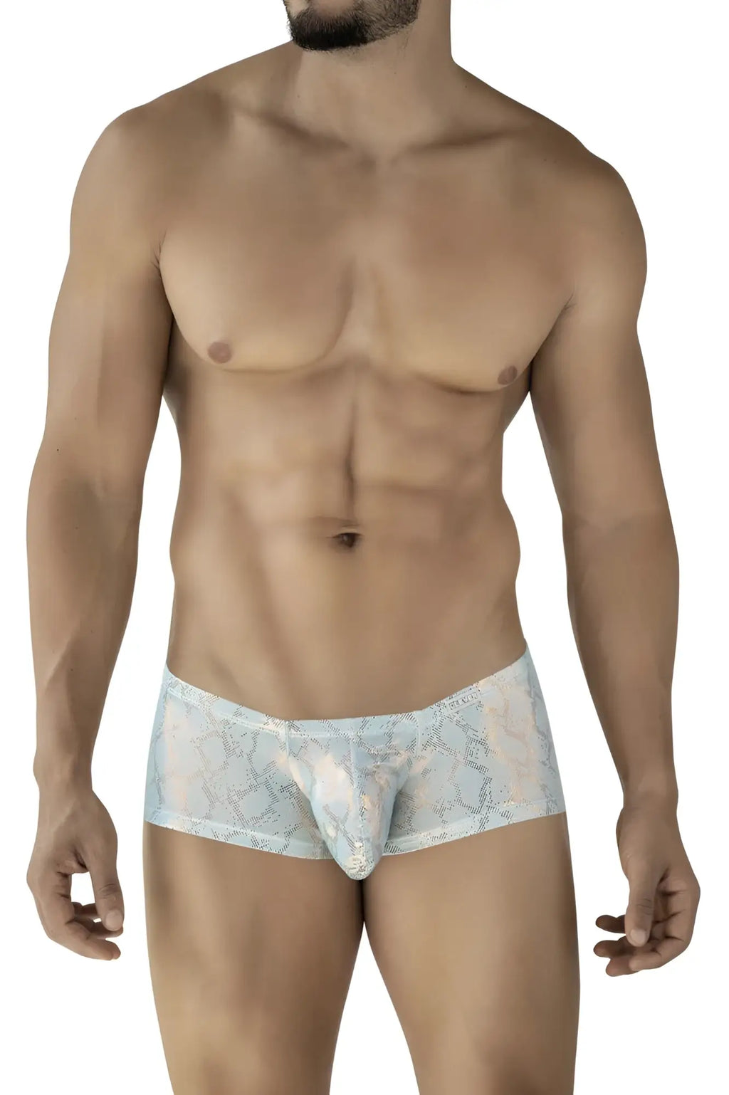 Light blue lace-trimmed clever 2061 diamond trunks men’s briefs with a subtle pattern and soft fabric