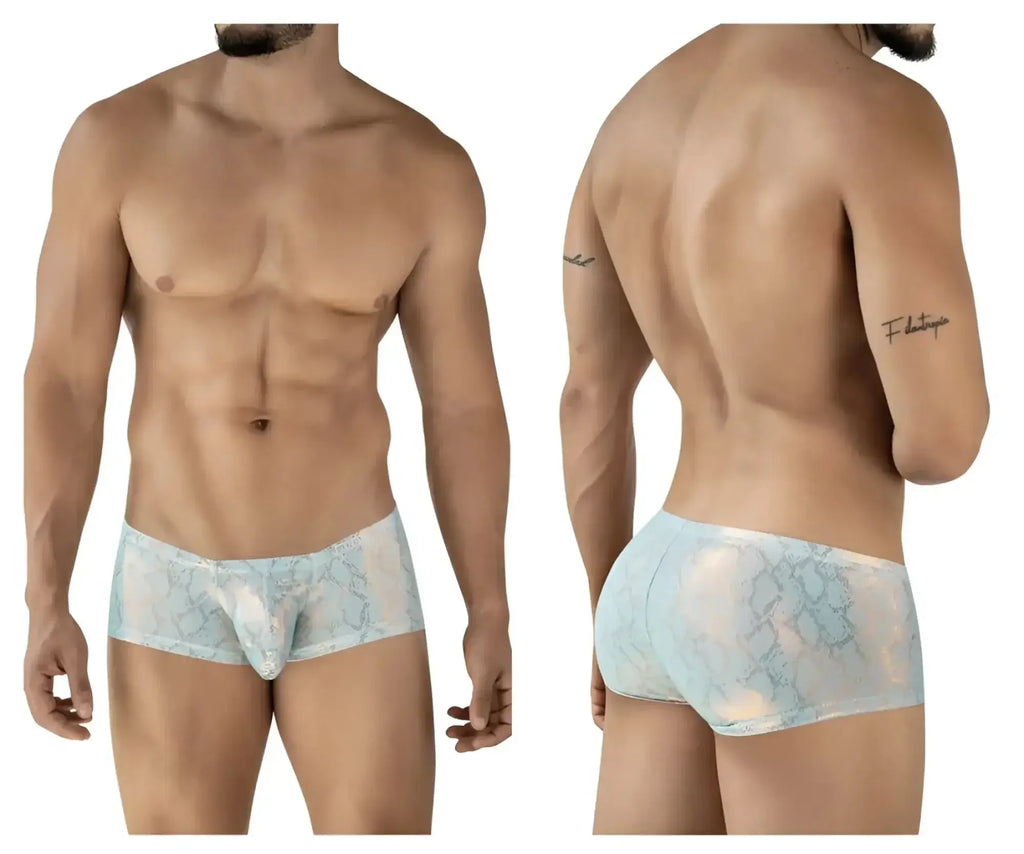 Light blue lace men’s briefs with a subtle pattern clever 2061 diamond trunks color blue
