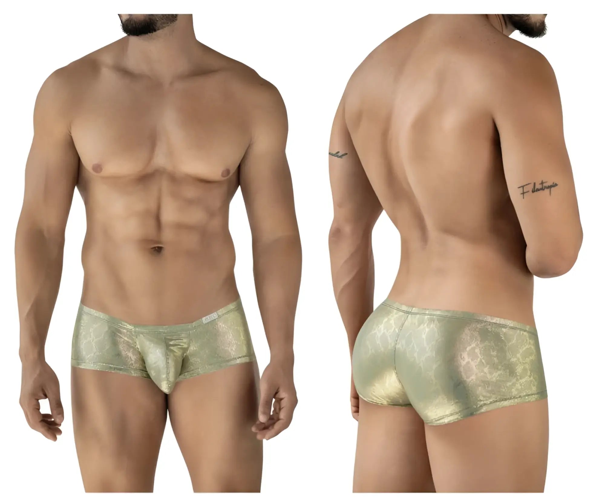 Men’s metallic gold patterned clever 2061 diamond trunks briefs with shiny fabric and bold diamond design
