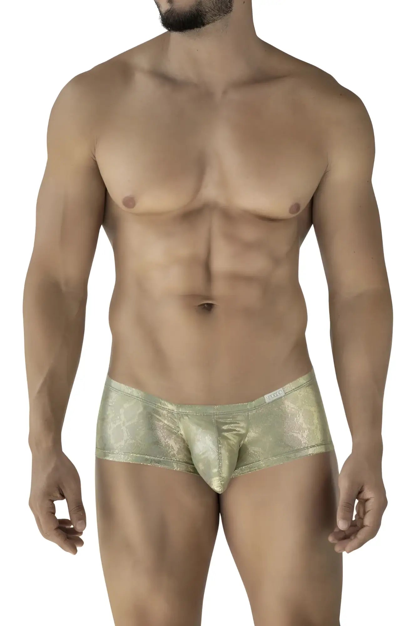 Gold metallic patterned briefs clever 2061 diamond trunks in gold with a shiny textured design for stylish wear