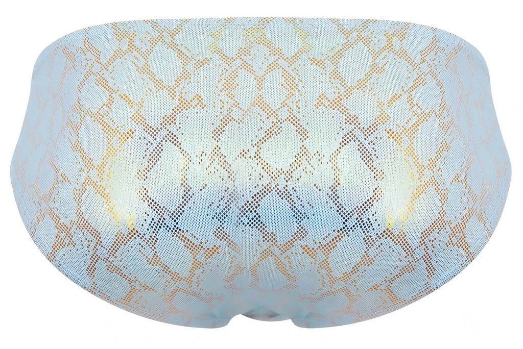 Light blue and gold snakeskin-patterned mesh swim trunks clever 2062 diamond briefs color blue