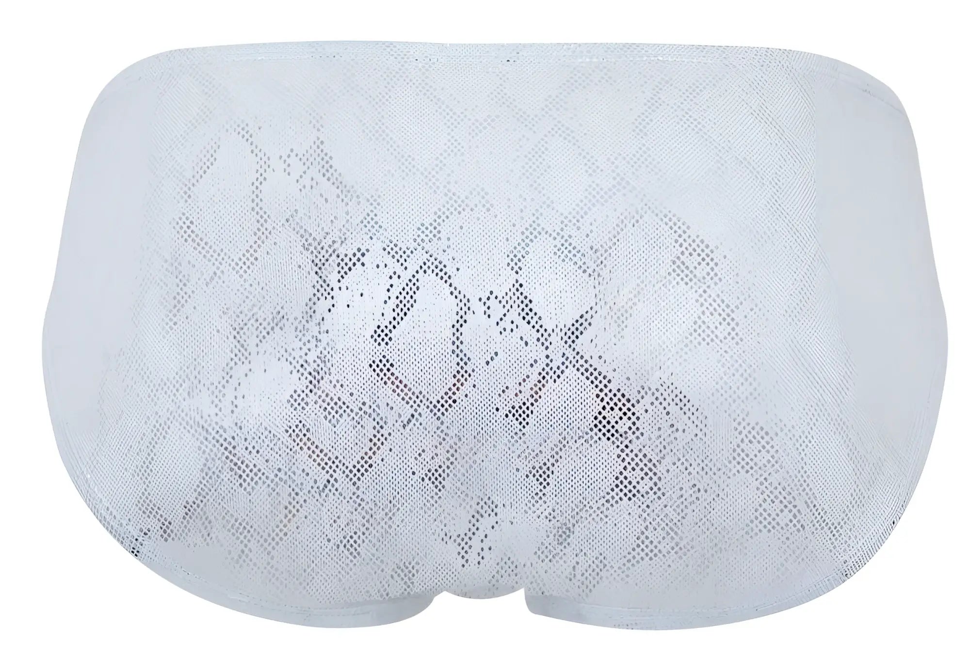 White lace clever 2062 diamond briefs in silver with subtle snake print pattern front view