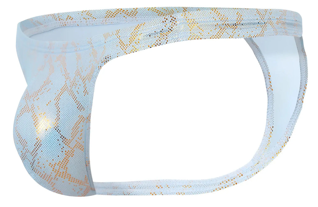 Light blue and gold snake-print mesh briefs clever 2063 diamond thongs providing stylish breathable comfort