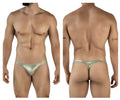 Shiny metallic gold clever 2063 diamond thong with sleek form-fitting design in gold color