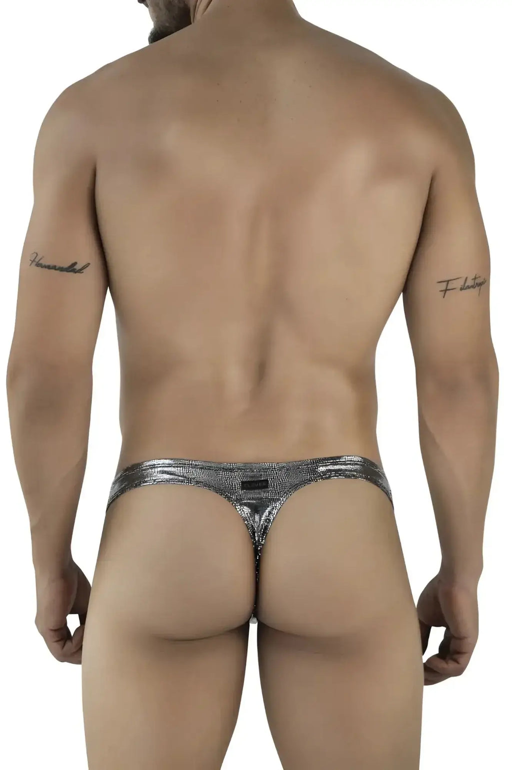 Silver sparkly metallic thong clever 2072 sparkles thongs color black with sleek form-fitting design