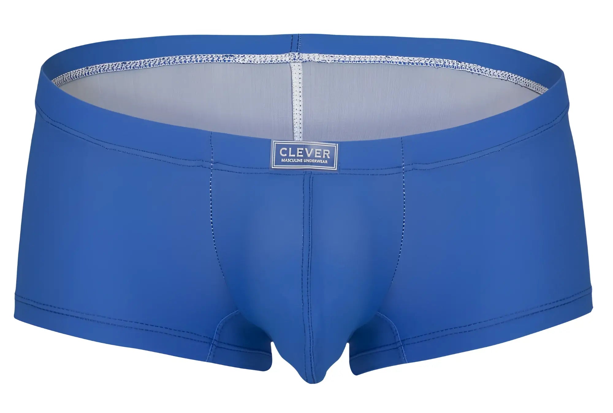 Blue clever men’s briefs with smooth form fitting design and gray interior lining from clever 229946 7pk trunks multi-colored