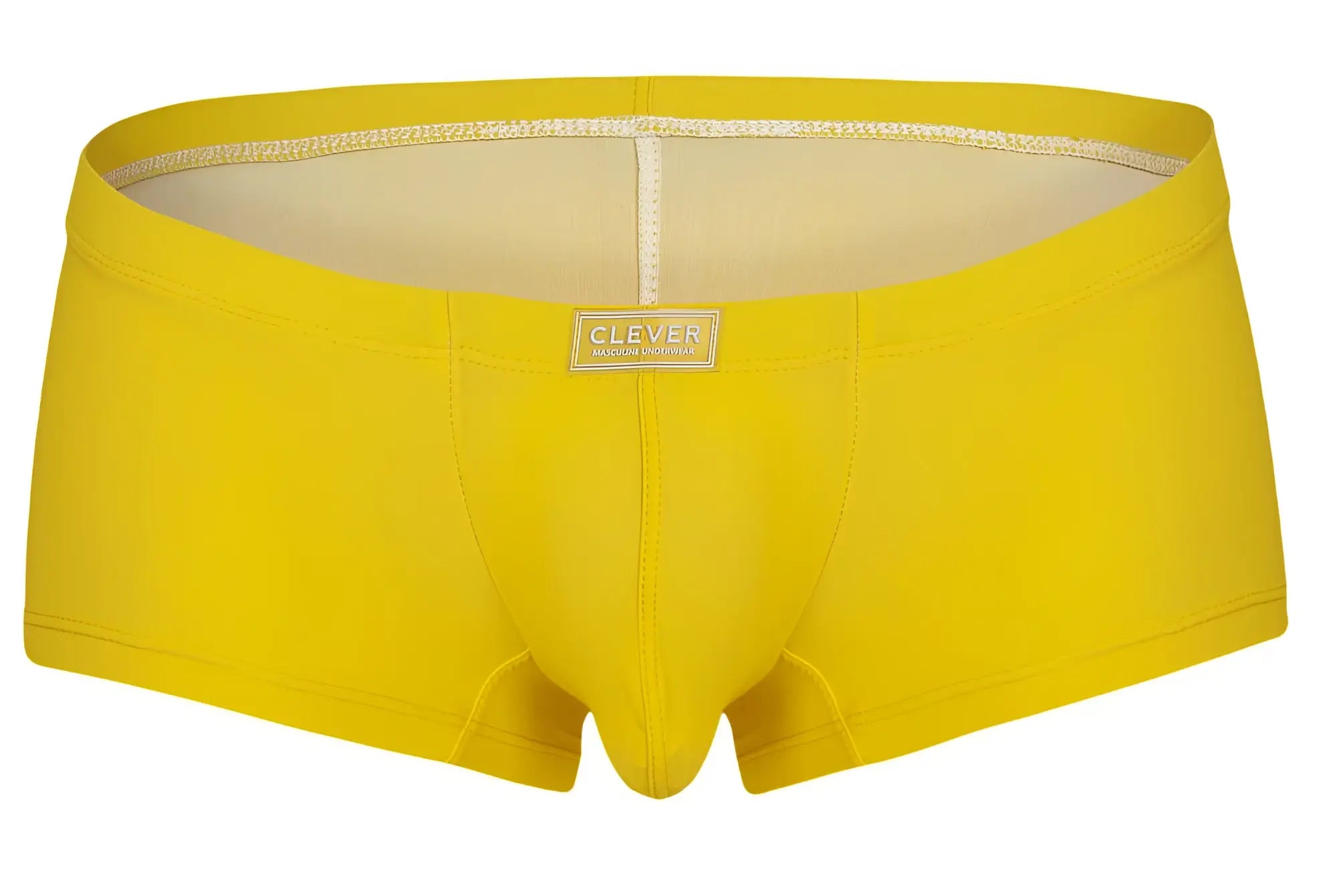 Bright yellow clever 229946 7pk trunks with supportive contoured design and beige interior lining