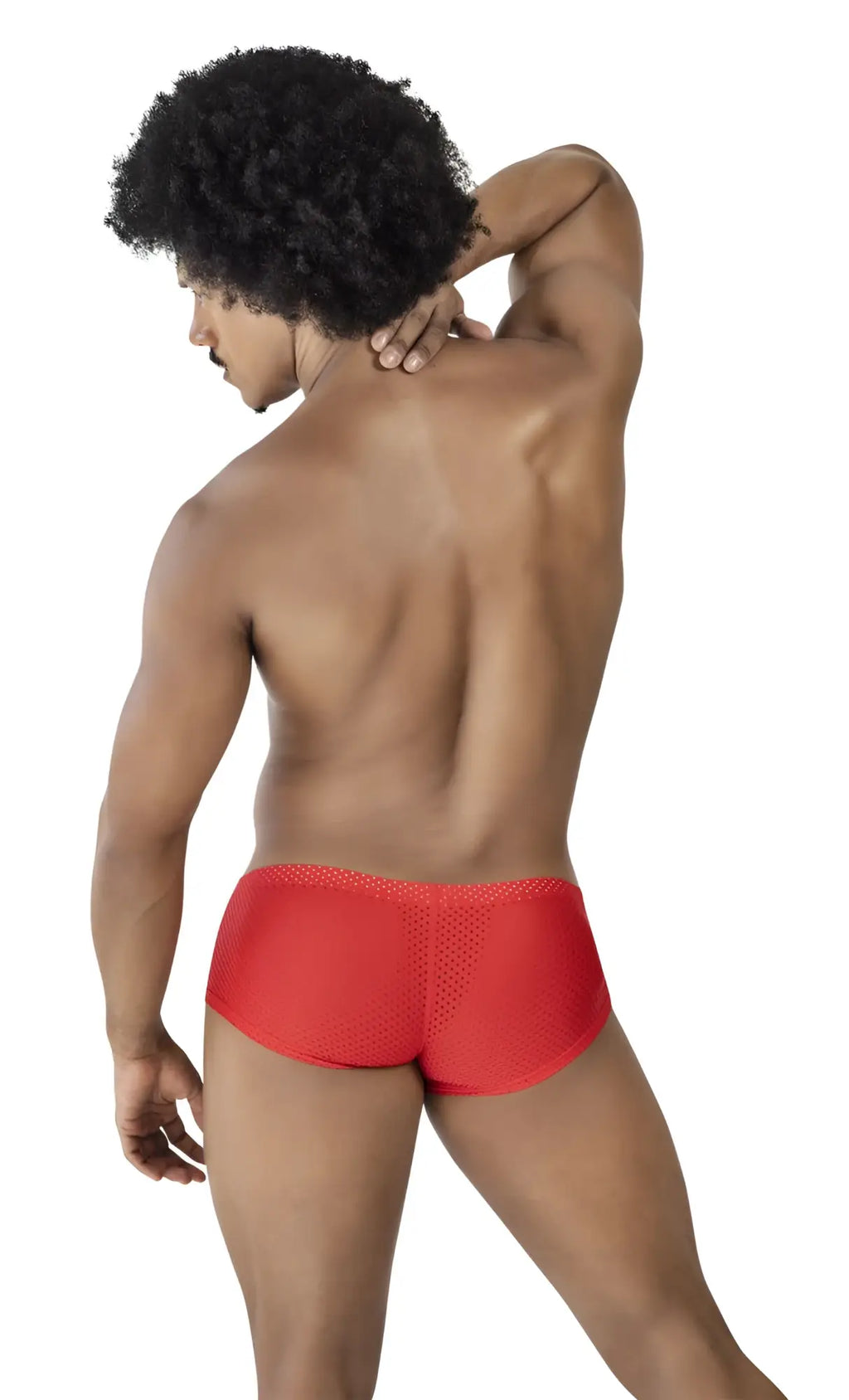 Red mesh briefs from clever 229947 3pk australian latin trunks in black red and blue showcasing breathable fabric