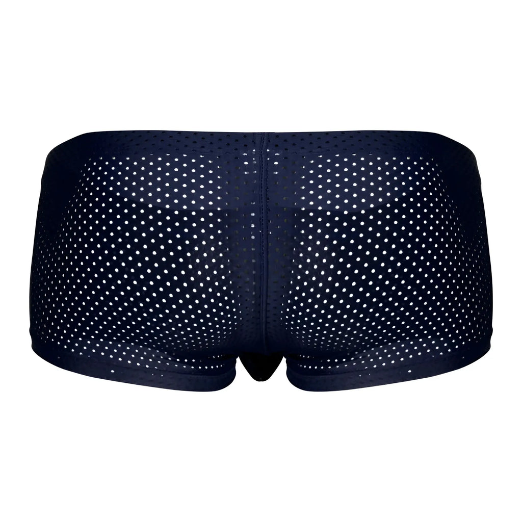 Navy blue mesh briefs with white polka dots from clever 229947 3pk australian latin trunks in black red and blue colors