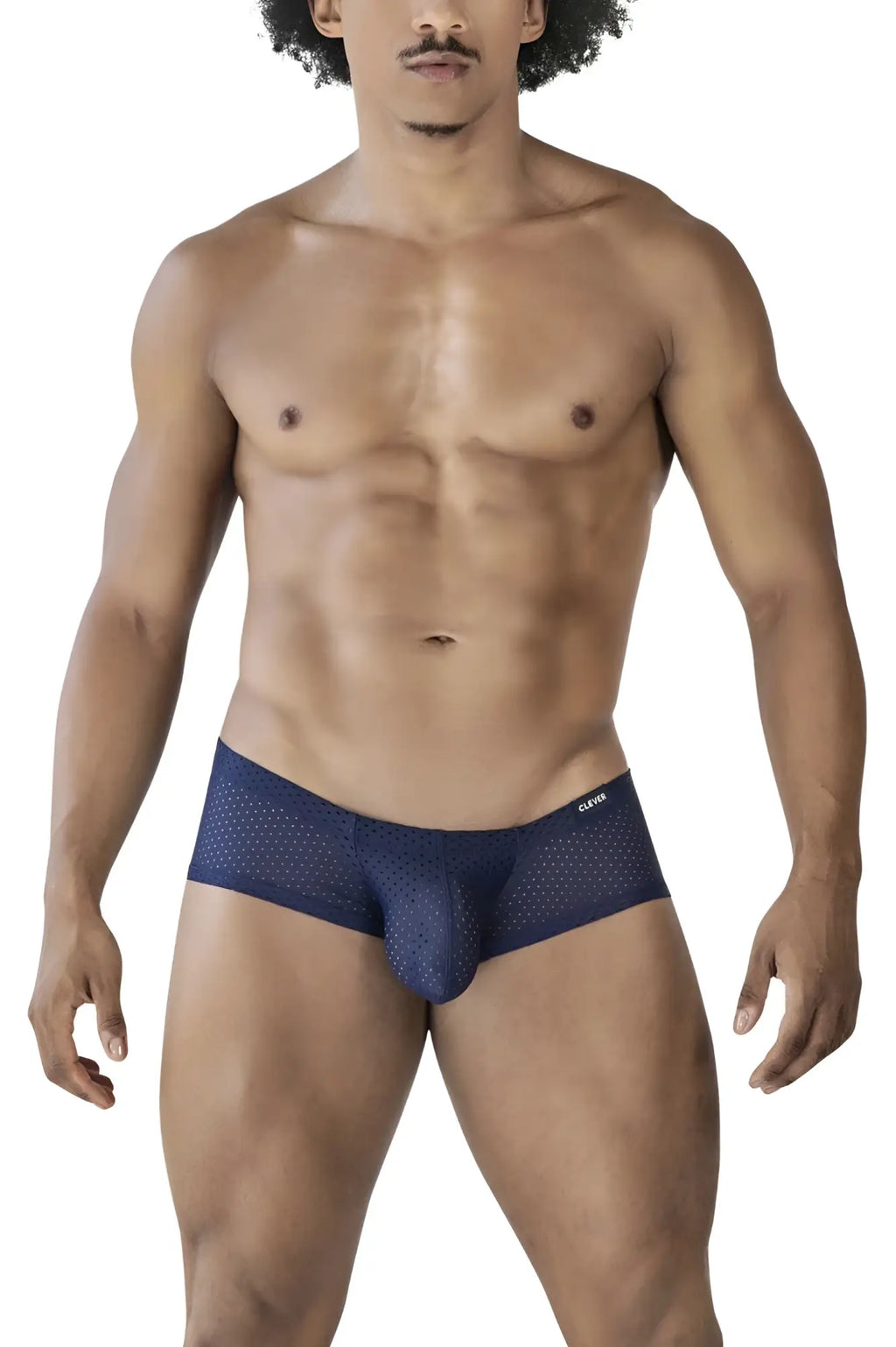 Navy blue clever 229947 perforated mesh briefs with sleek modern design from australian latin trunks 3pk black red blue