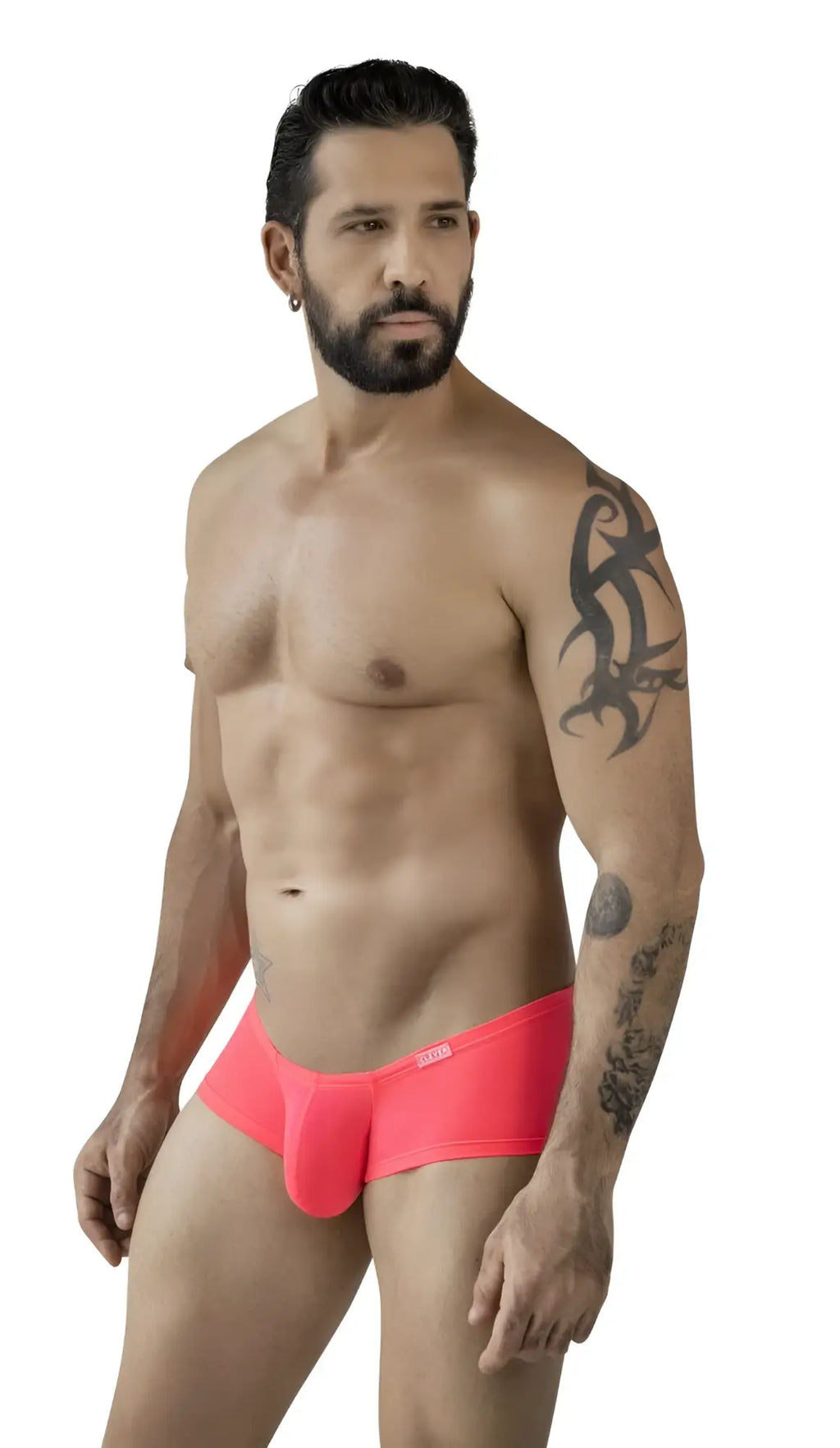 Bright pink men’s briefs from clever 229958 3pk australian latin trunks with smooth form-fitting design and multi-colored style
